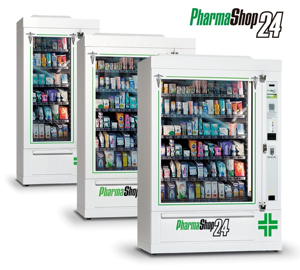 Maquinas expendedoras Pharmashop24, comercializadas por Exclusivas Iglesias.