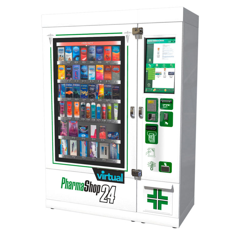 Máquina vending Pharmashop24, comercializada por Exclusivas Iglesias.