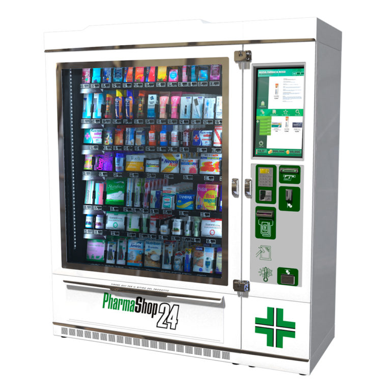 Máquina vending Pharmashop24, comercializada por Exclusivas Iglesias.